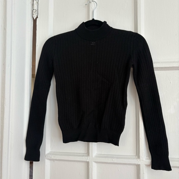 Courreges Wool Black Turtleneck Top - Picture 1 of 4
